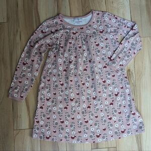 HANNA ANDERSON Pink , Long Sleeve Dress w 🍄 Mushrooms & Snails 🐌